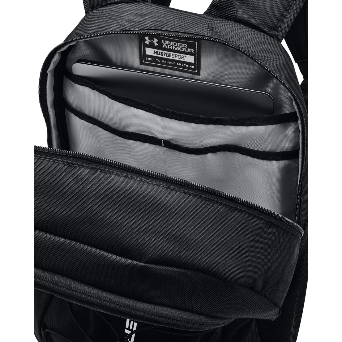 Under-Armour-Hustle-Sport 26L Backpack---Black---Silver.jpg